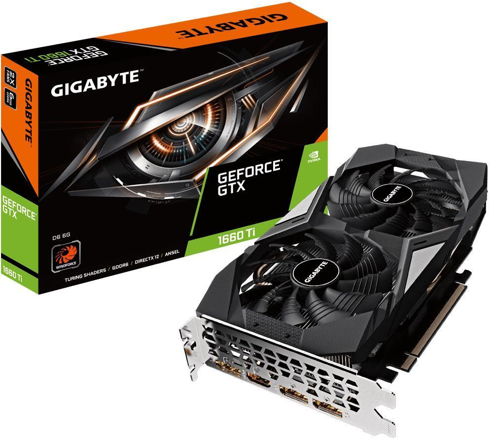 Купить Gigabyte GeForce GTX 1660 Ti D6 6G - Grafikkarten - GF GTX 1660 Ti - 6 GB GDDR6 - PCIe 3.0 x16 - HDMI, 3 x DisplayPort (GV-N166TD6-6GD) в магазине wardena.ru