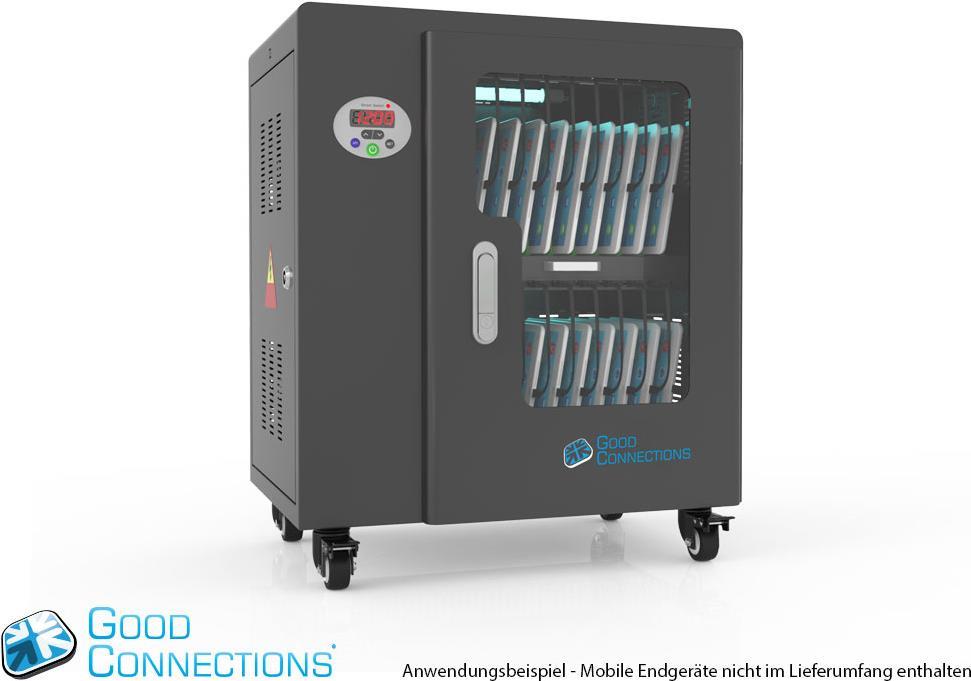 Купить Tablet-Ladewagen für bis zu 20 Geräte, UV-C Desinfektion, Smart Control, Synchronisierungsfunktion für iOS/Android, schwarz, Good Connections® (PCT01-B20S) в магазине wardena.ru