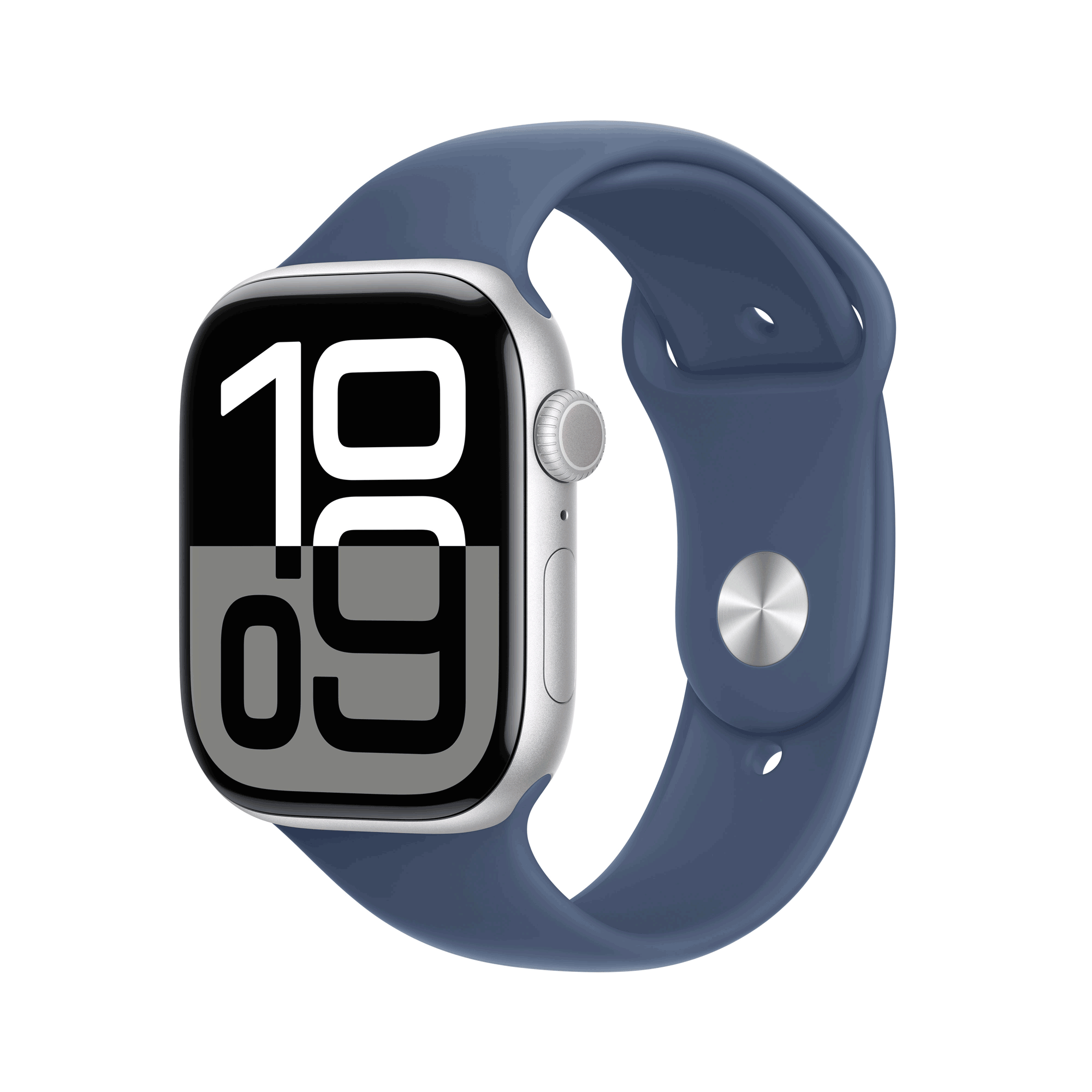Купить Apple Watch Series 10 GPS + Cellular 46mm Silver Aluminium Case mit Denim Sport Band - M/L (MWY13QF/A) в магазине wardena.ru