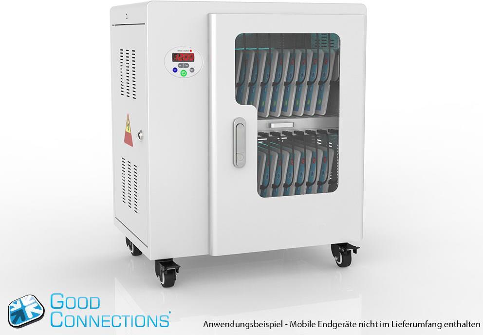 Купить Tablet-Ladewagen für bis zu 20 Geräte, UV-Desinfektion, Smart Control, Synchronisierungsfunktion für iOS/Android, grau, Good Connections® (PCT01-B20G) в магазине wardena.ru