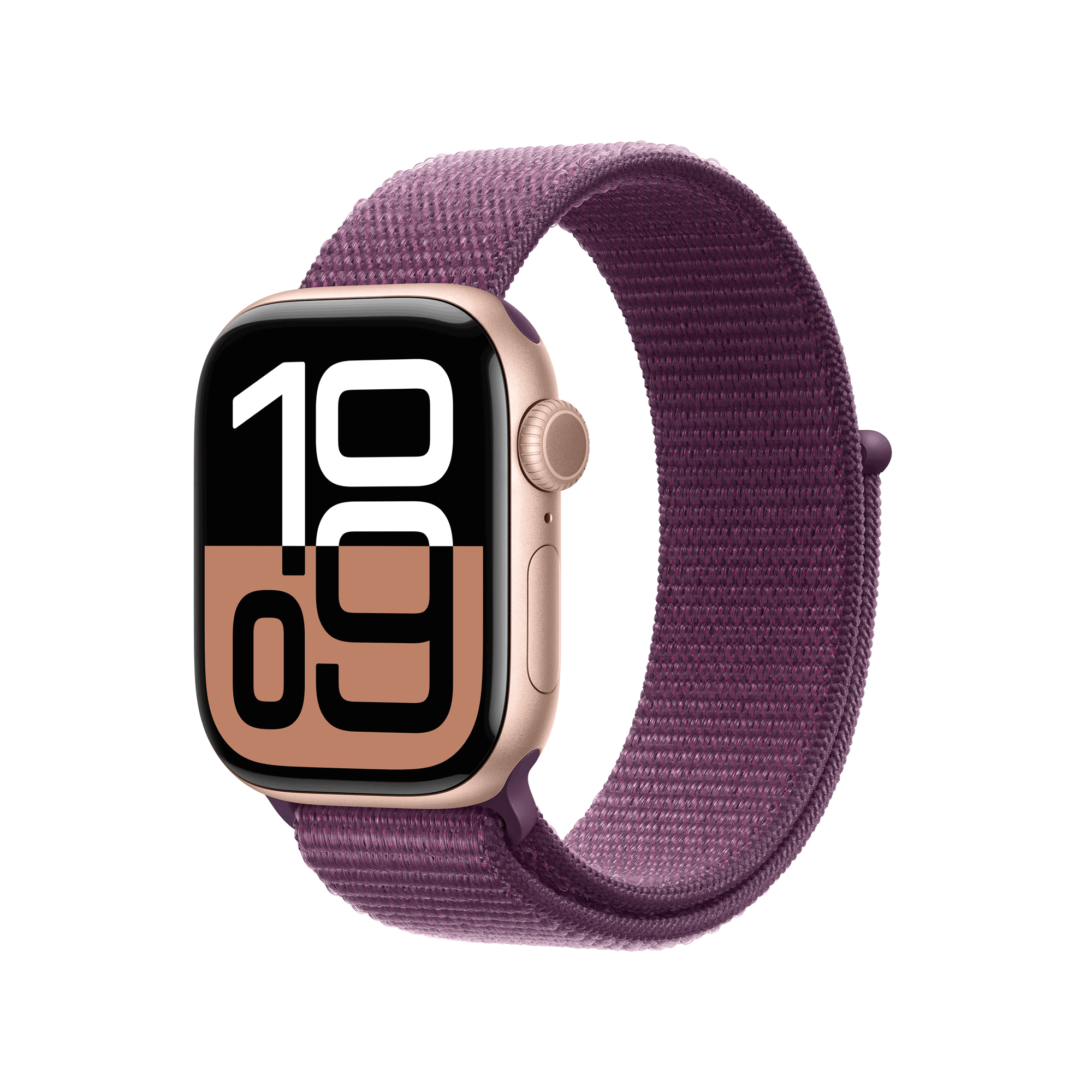 Купить Apple Watch Series 10 GPS + Cellular 42mm Rose Gold Aluminium Case mit Plum Sport Band (MWXC3QF/A) в магазине wardena.ru