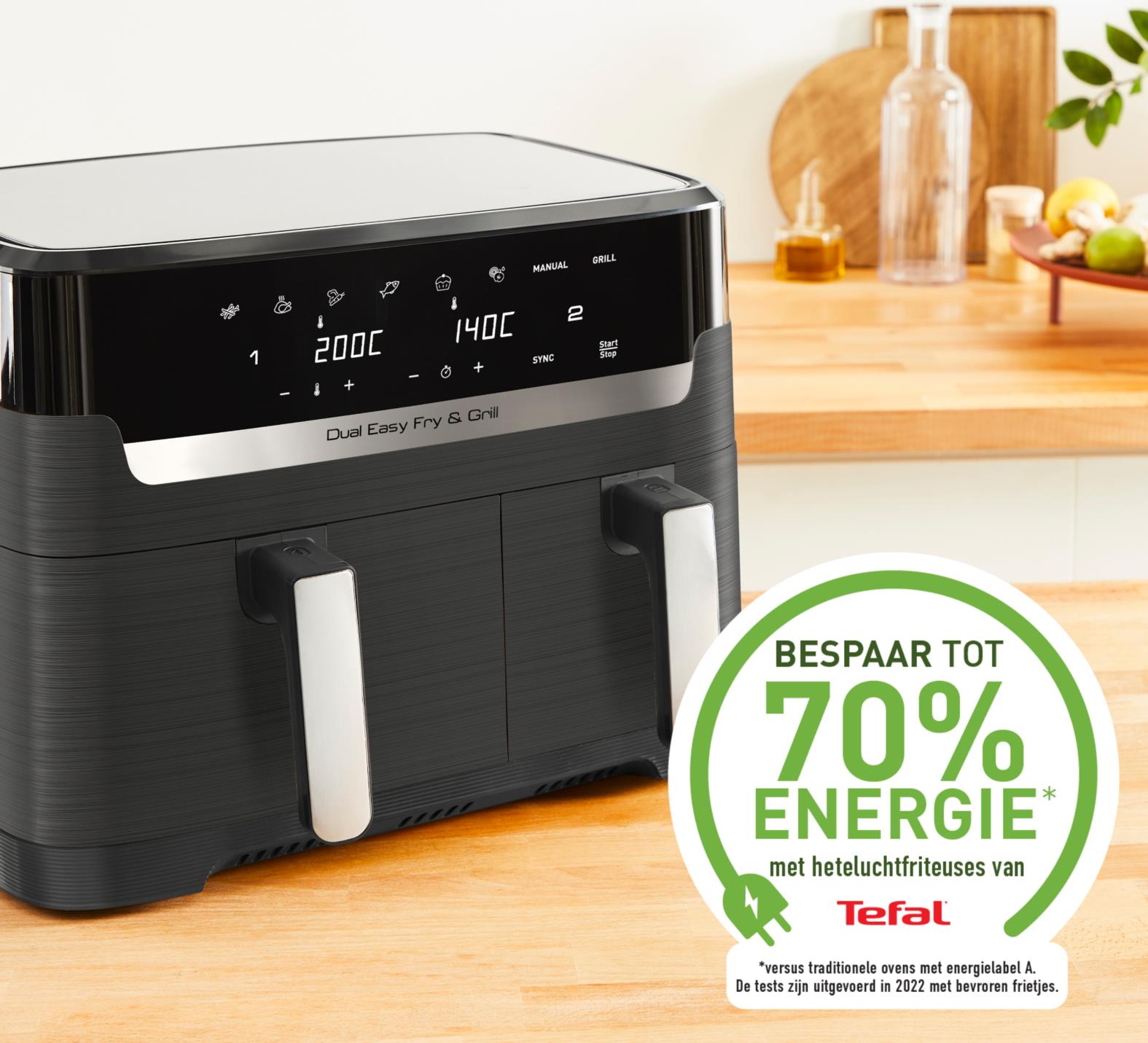 Купить Tefal Dual Easy Fry & Grill EY905B Doppel 8,3 l Eigenständig 2700 W Heißluftfritteuse Grau (EY905B) в магазине wardena.ru