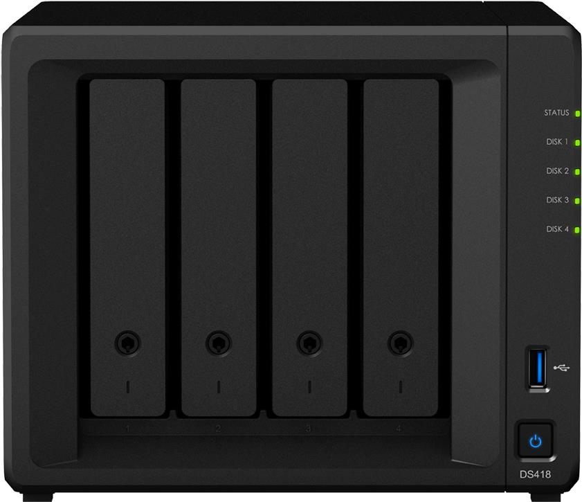 Купить Synology Disk Station DS418 - NAS-Server - 4 Schächte - RAID 0, 1, 5, 6, 10, JBOD - RAM 2 GB - Gigabit Ethernet - iSCSI в магазине wardena.ru