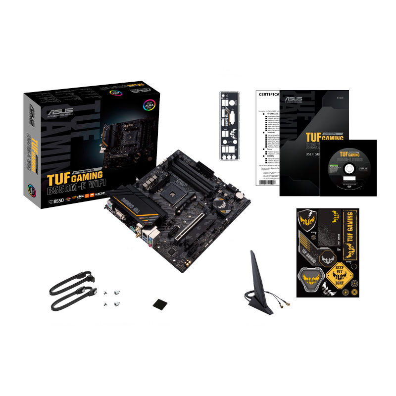 Купить ASUS TUF GAMING B550M-E WIFI - Motherboard - micro ATX - Socket AM4 - AMD B550 Chipsatz - USB-C Gen1, USB 3.2 Gen 1, USB 3.2 Gen 2 - Gigabit LAN, Wi-Fi 6, Bluetooth - Onboard-Grafik (CPU erforderlich) - HD Audio (8-Kanal (90MB17T0-M0EAY0) в магазине wardena.ru