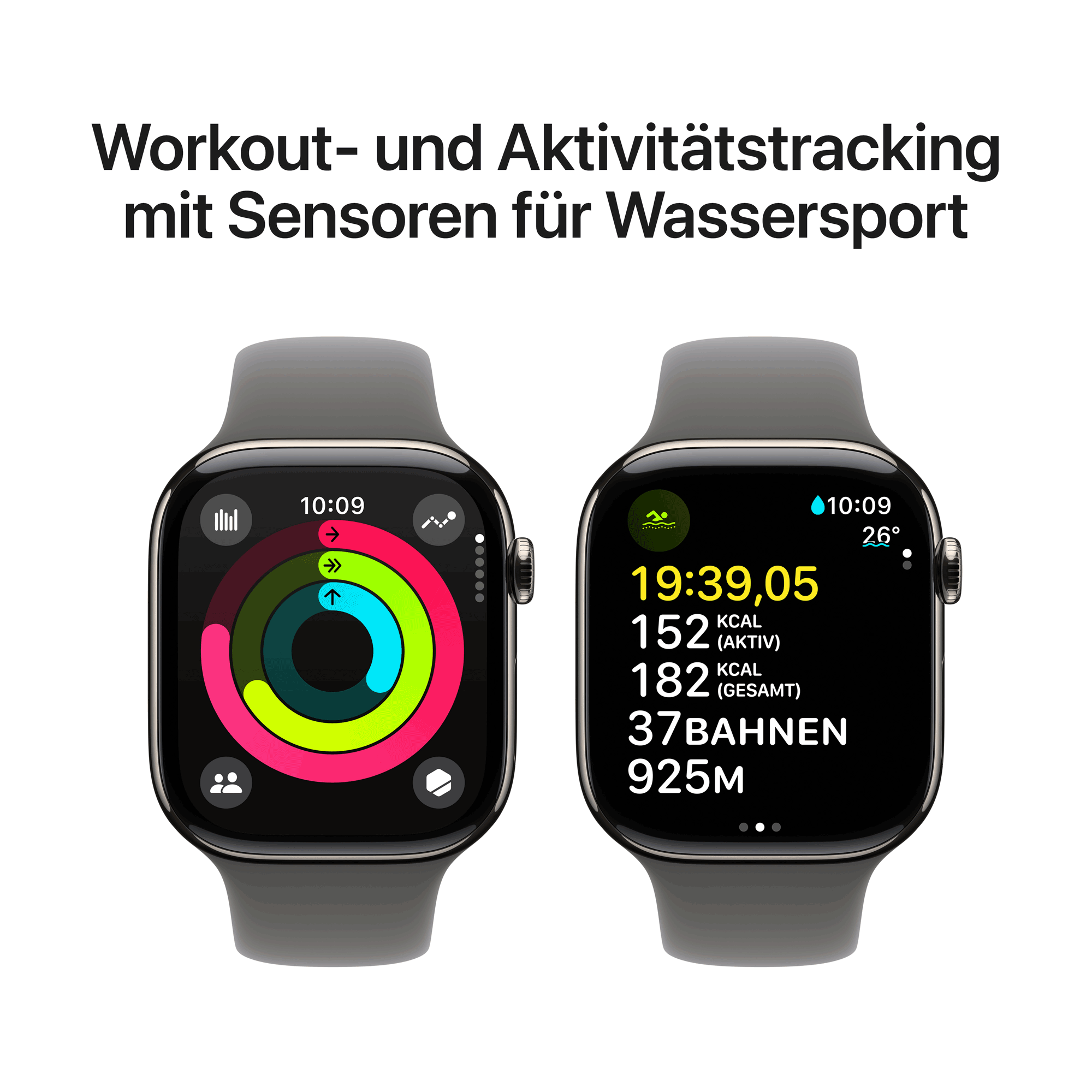 Купить Apple Watch Series 10 GPS + Cellular 46mm Natural Titanium Case mit Stone Grey Sport Band - S/M (MWY93QF/A) в магазине wardena.ru