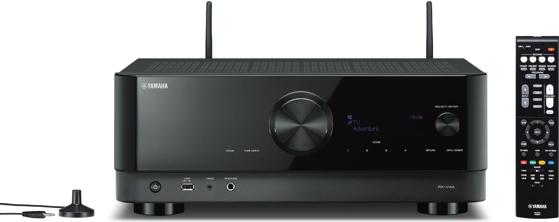 Купить Yamaha RX-V4A - 5.2 Kanäle - Surround - 115 W - 32-bit/384kHz - Polklemme - Verkabelt & Kabellos (RX-V4ABL) в магазине wardena.ru