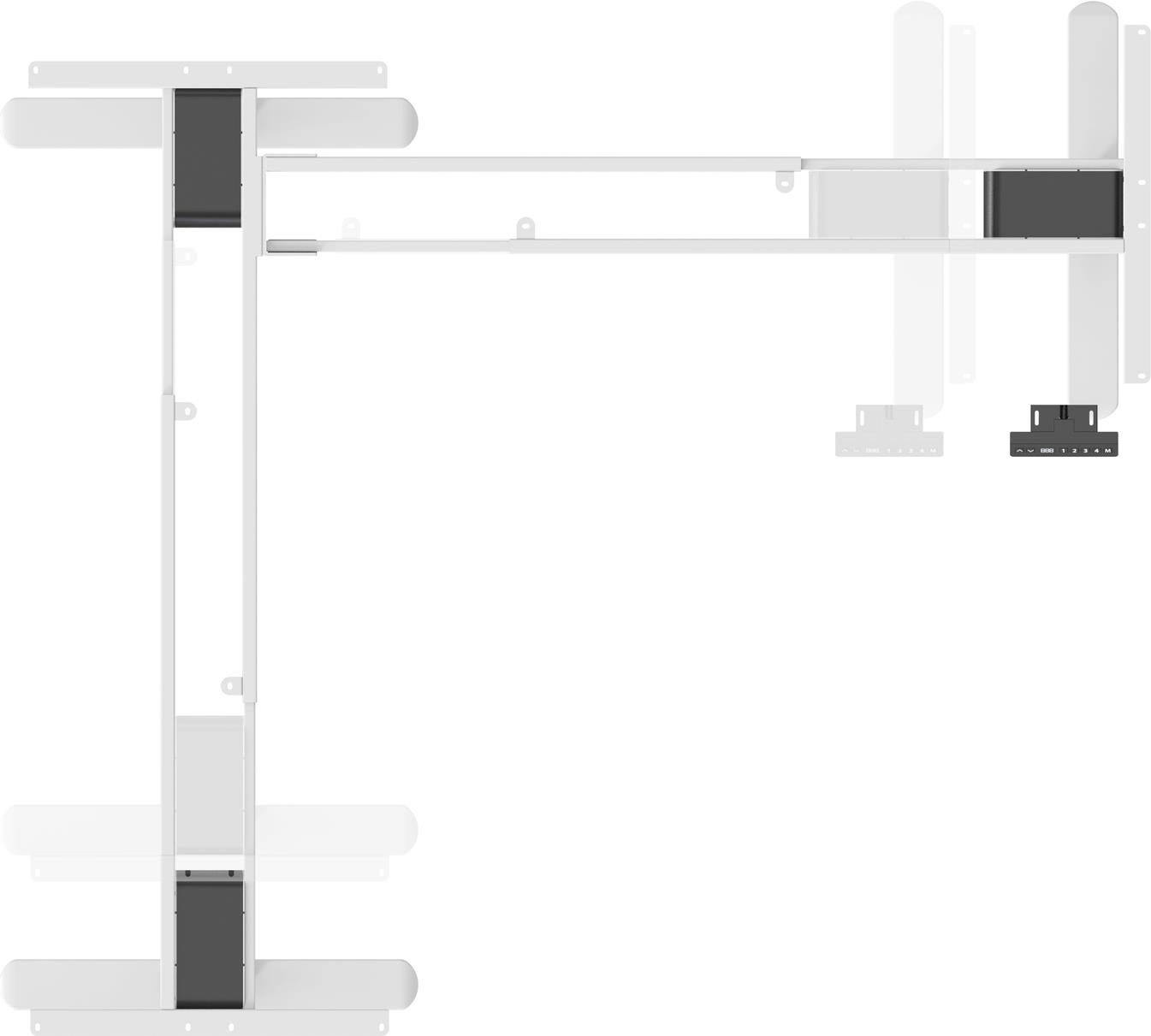 Купить Digitus Elektrisch höhenverstellbares Tischgestell - 90° L-Form - Triple-Motor - 2-Stufen - Weiß (DA-90453) в магазине wardena.ru