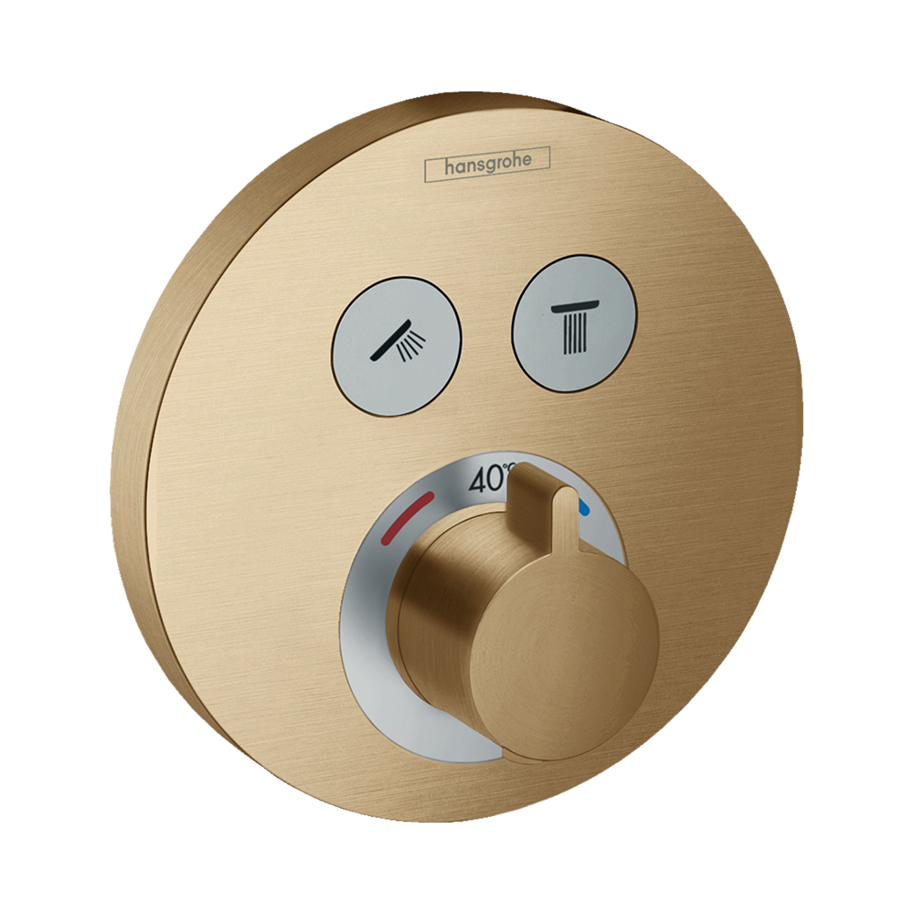 Купить Hansgrohe Термостат ShowerSelect S для 2 потребителей скрытый монтаж золото 15743990 в магазине wardena.ru