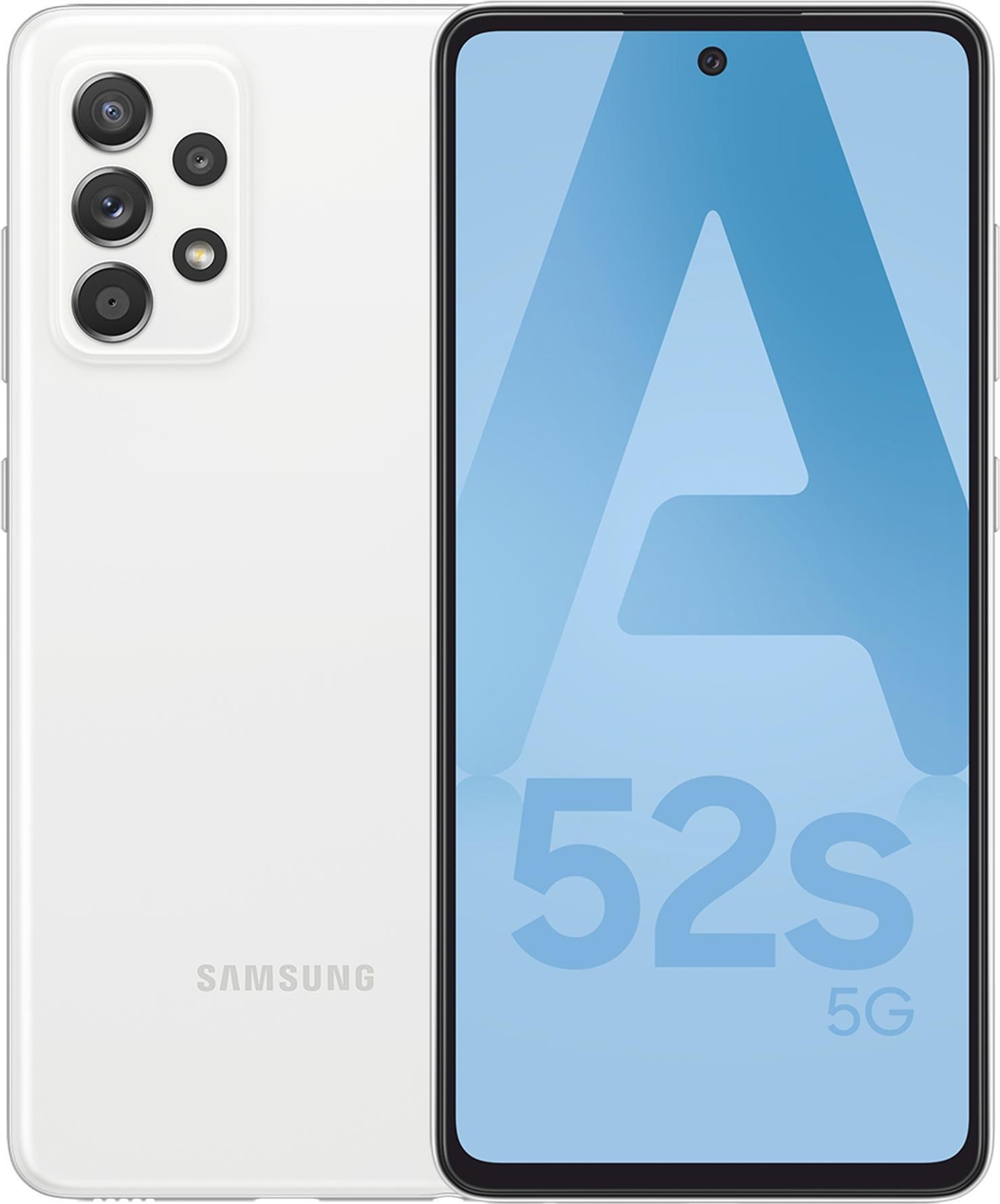 Купить Samsung Galaxy A52s 5G - 5G Smartphone - Dual-SIM - RAM 8 GB / Internal Memory 256 GB - microSD slot - OLED-Display - 6.5" - 2400 x 1080 Pixel - 4x x Rückkamera 64 MP, 12 MP, 5 MP, 5 MP - front camera 32 MP - Awesome Whi (SM-A528BZWIEUB) в магазине wardena.ru