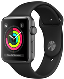 Купить Apple Watch Series 3 (GPS) - 42 mm - Weltraum grau Aluminium - intelligente Uhr mit Sportband - Flouroelastomer - schwarz - Bandgröße 140-210 mm - 8GB - Wi-Fi, Bluetooth - 32,3 g (MTF32ZD/A) в магазине wardena.ru