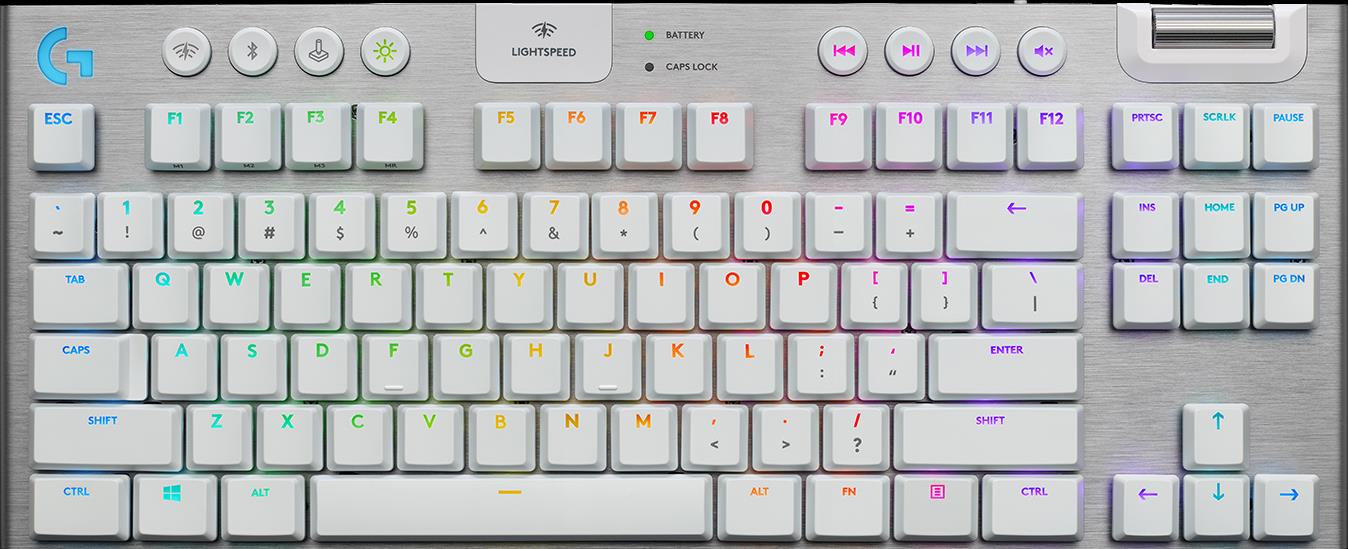 Купить Logitech Gaming G915 TKL - Tastatur - Hintergrundbeleuchtung - USB, Bluetooth, LIGHTSPEED - AZERTY - Französisch - Tastenschalter: GL Tactile - weiß (920-009662) в магазине wardena.ru