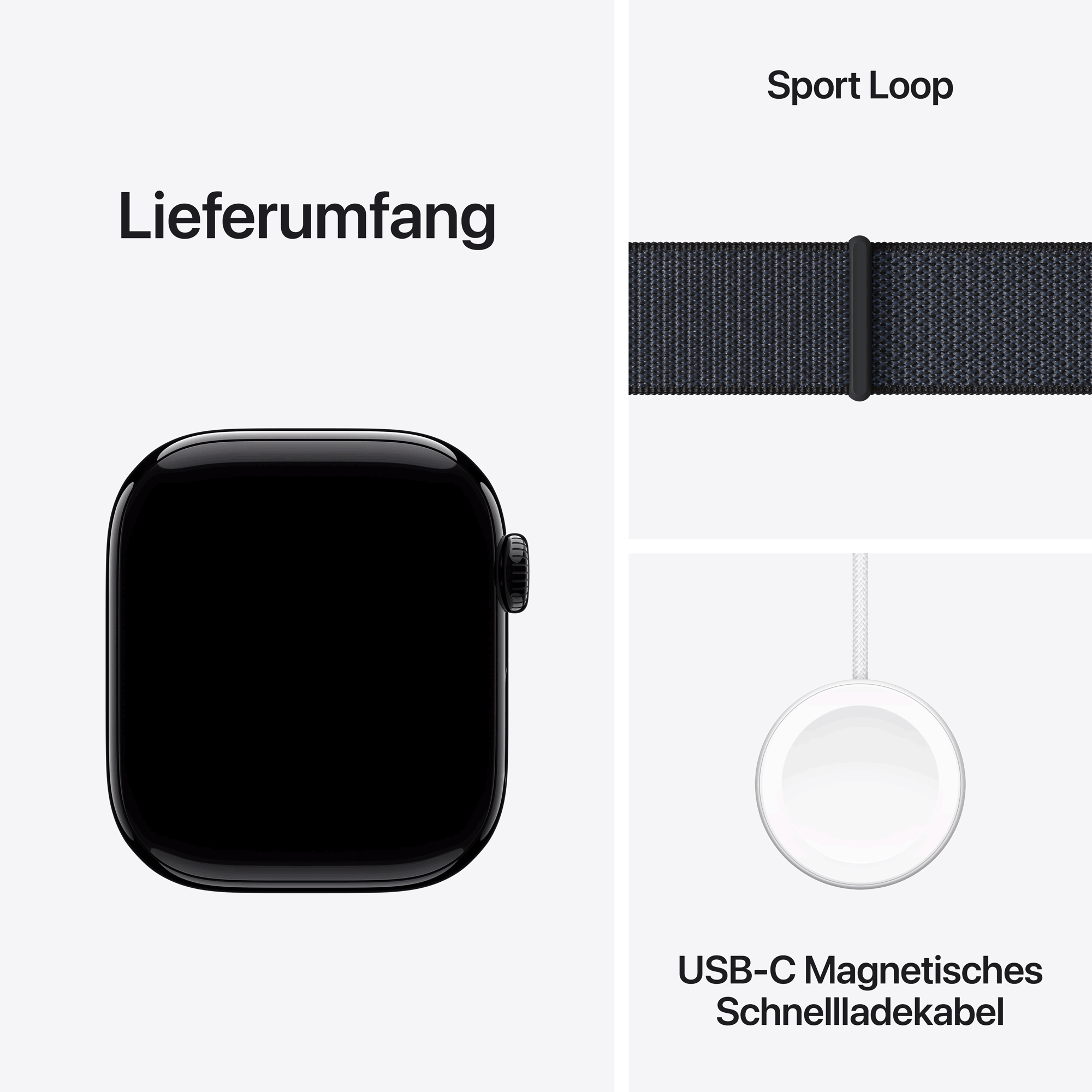 Купить Apple Watch Series 10 GPS + Cellular 42mm Jet Black Aluminium Case mit Ink Sport Band (MWX83QF/A) в магазине wardena.ru