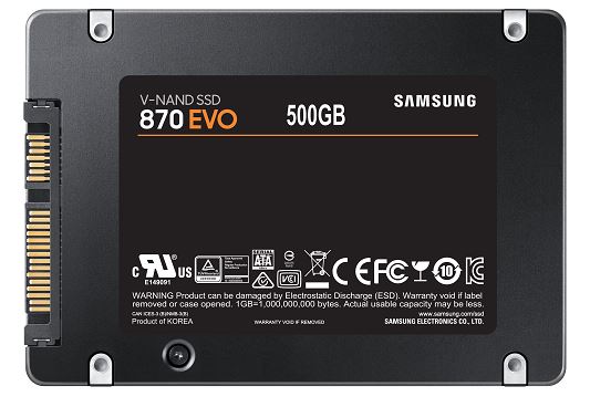 Купить Samsung 870 EVO MZ-77E500B - SSD - verschlüsselt - 500 GB - intern - 2.5" (6.4 cm) - SATA 6Gb/s - Puffer: 512 MB - 256-Bit-AES - TCG Opal Encryption (MZ-77E500B/EU) в магазине wardena.ru
