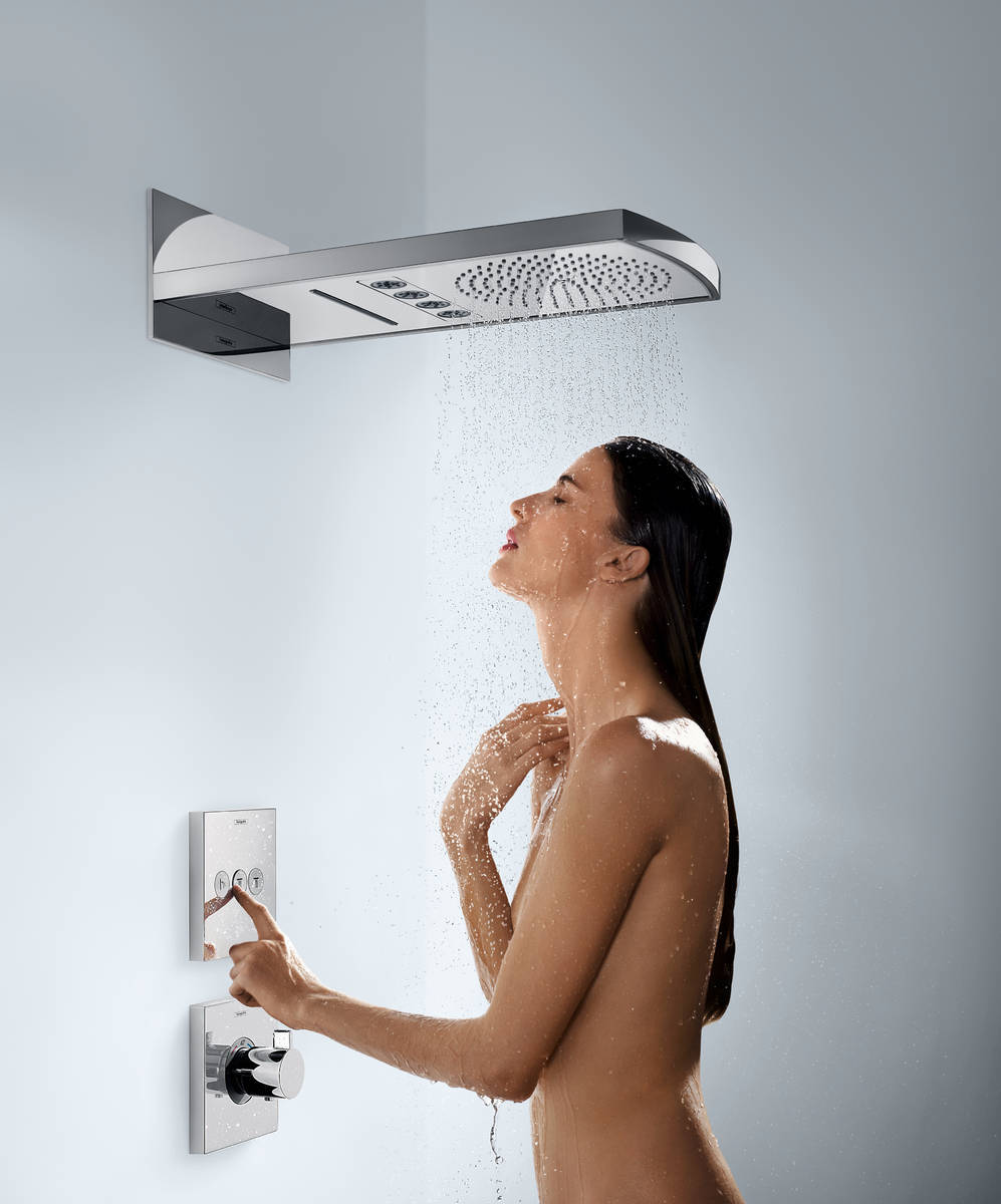 Купить Hansgrohe ShowerSelect Термостат ShowerSelect HighFlowShoferSelect термостат для душа скрытый монтаж хром-черный матовый 15760340 в магазине wardena.ru