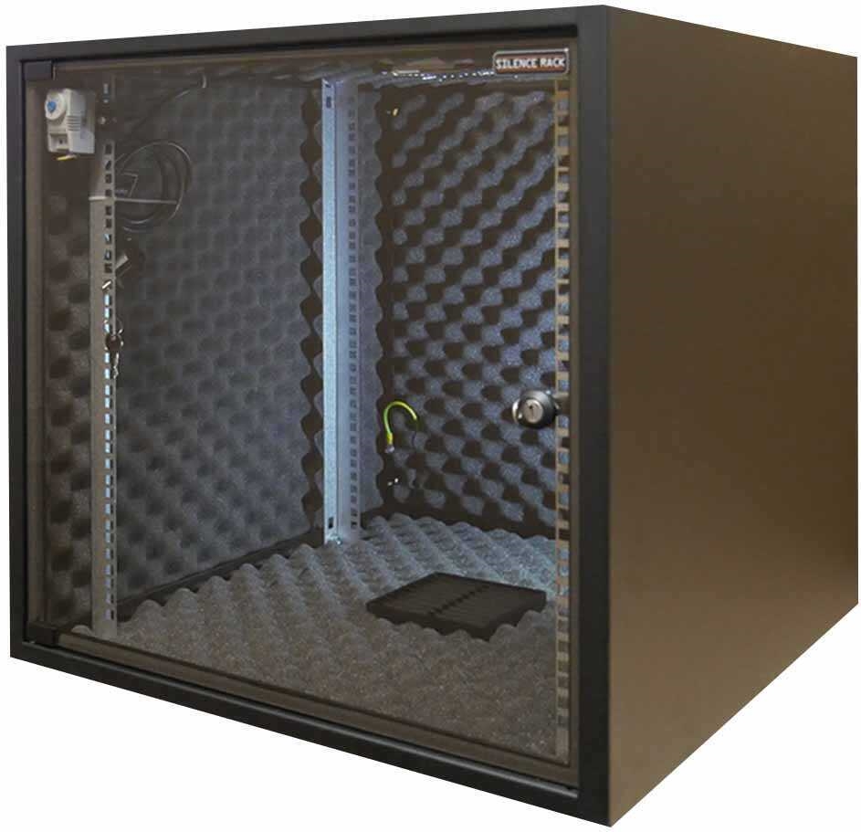 Купить SILENCE RACK Schallgedämmter 19"-Schrank Office - 15 HE - 1 SILENT-Lüfter - BxT 600x600 mm - Glastür - schwarz (SRO156060B) в магазине wardena.ru