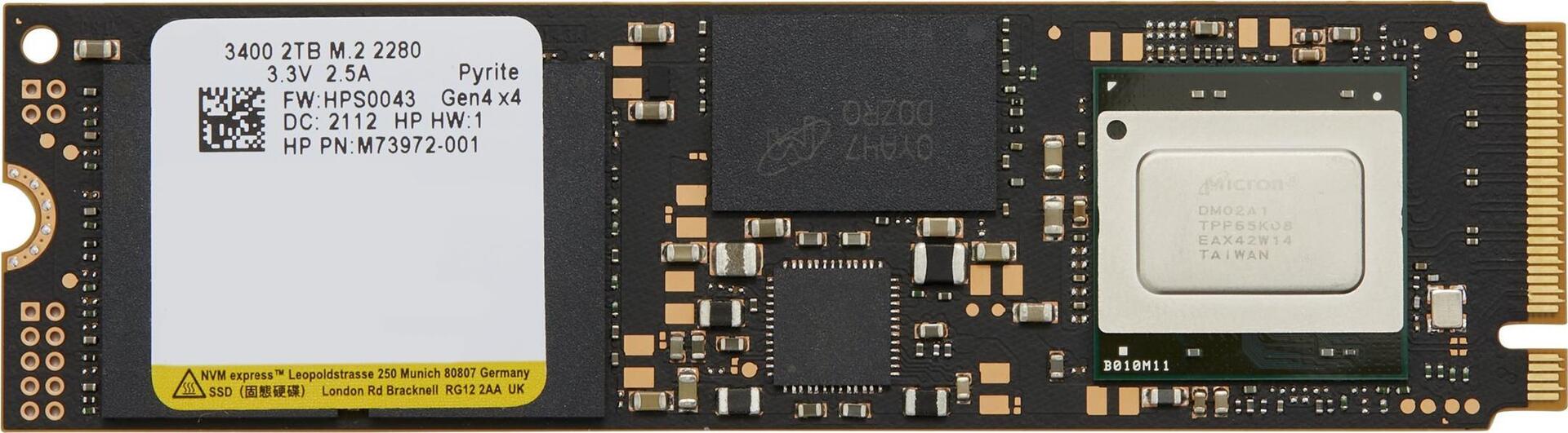 Купить HP 2TB PCIe NVMe TLC M.2 SSD (6D8L6AA) в магазине wardena.ru