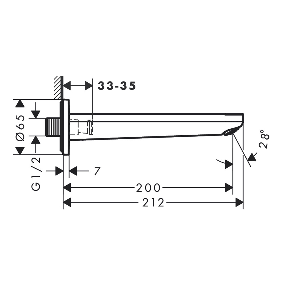 Купить Hansgrohe Rebris S Излив на ванну хром 72430000 в магазине wardena.ru