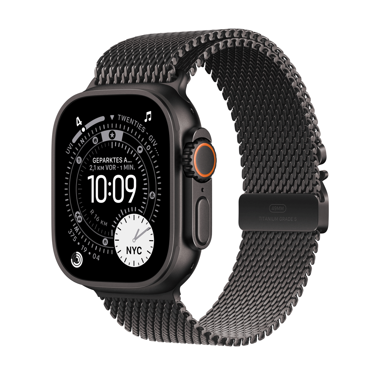 Купить Apple Watch Ultra 3 Titanium Cellular 49mm Schwarz (Milanaise Titan schwarz) Large (MF1T4QF/A) в магазине wardena.ru
