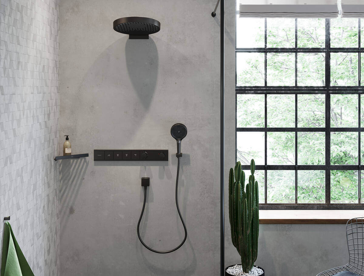 Купить Hansgrohe Rainfinity Верхний душ 360 3jet с настенным креплением золото 26234990 в магазине wardena.ru