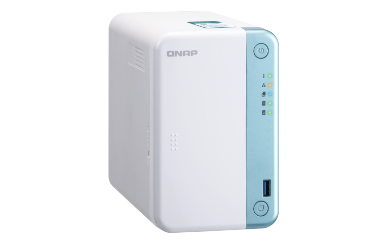 Купить QNAP TS-251D NAS Tower Eingebauter Ethernet-Anschluss Blau - Weiß J4005 (TS-251D-4G/12TBVN) в магазине wardena.ru