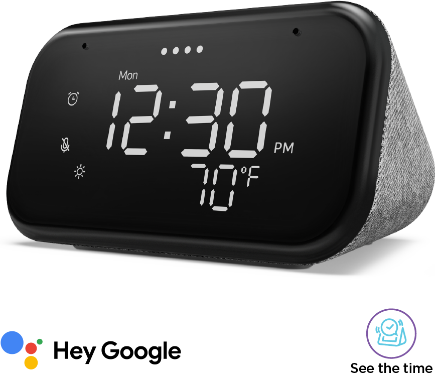 Купить Lenovo Smart Clock Essential - Smart-Display - LED 10,20cm (4") - kabellos - Wi-Fi, Bluetooth - 3 Watt - Soft Touch-Oberfläche grau (ZA740001SE) в магазине wardena.ru