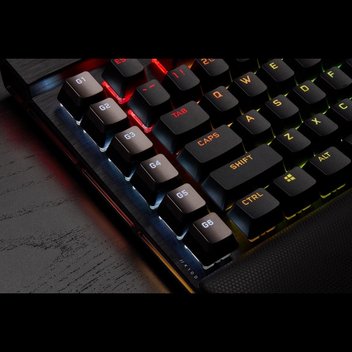 Купить CORSAIR Gaming K100 RGB - Tastatur - Hintergrundbeleuchtung - USB - Deutsch - Tastenschalter: Cherry MX Speed RGB Silberschalter - Aluminium schwarz eloxiert (gebürstet) (CH-912A014-DE) в магазине wardena.ru