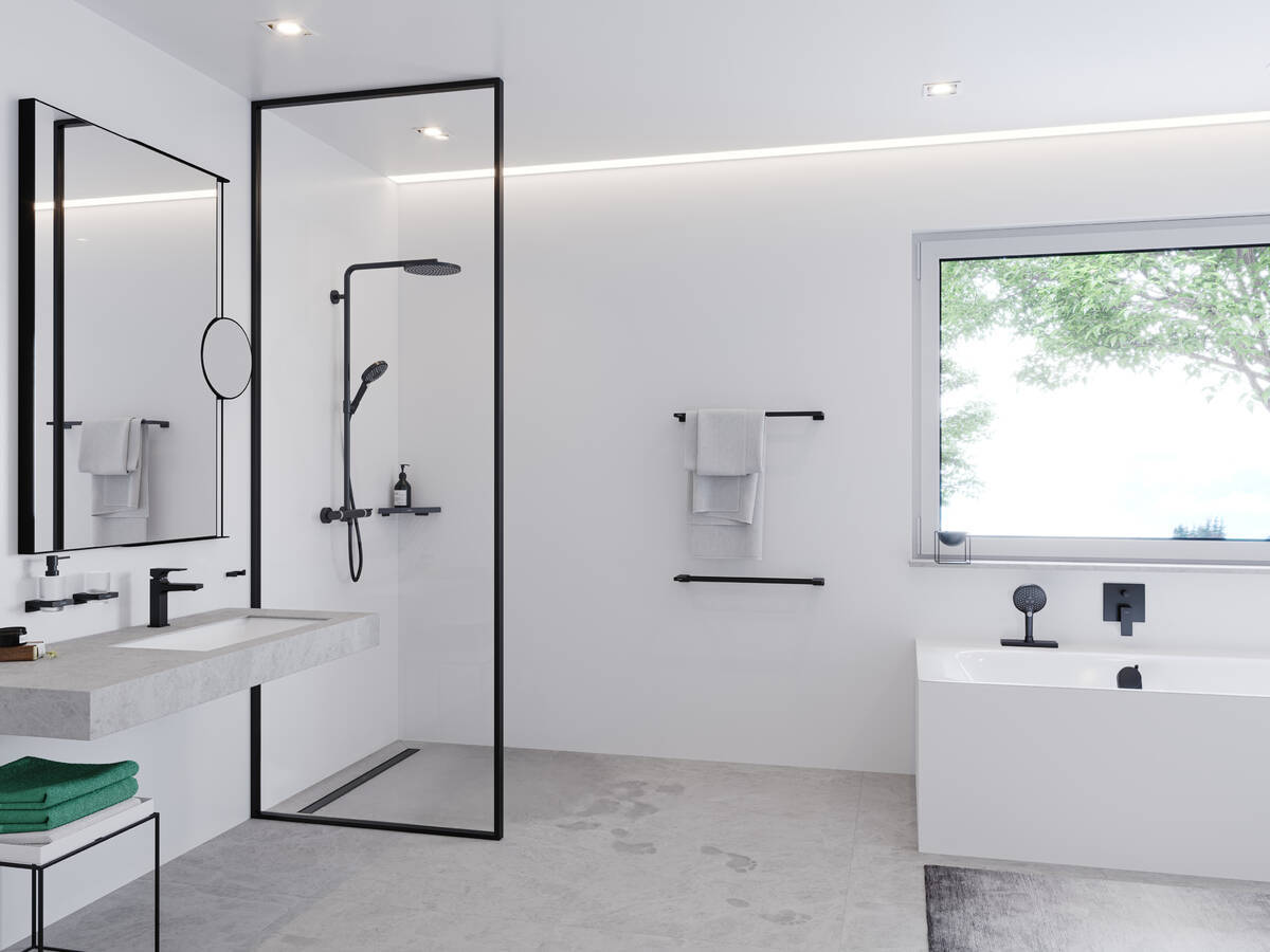 Купить Hansgrohe AddStoris Держатель банного полотенца черный матовый 41747670 в магазине wardena.ru