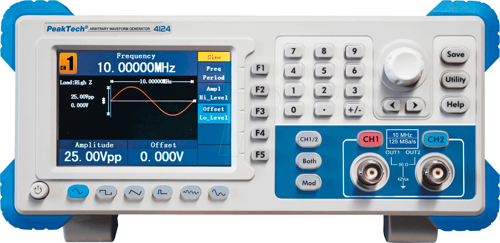 Купить PEAKTECH 4124 - Funktionsgenerator, arbiträr, 1 µHz ... 10 MHz, 2 Kanäle (P 4124) в магазине wardena.ru