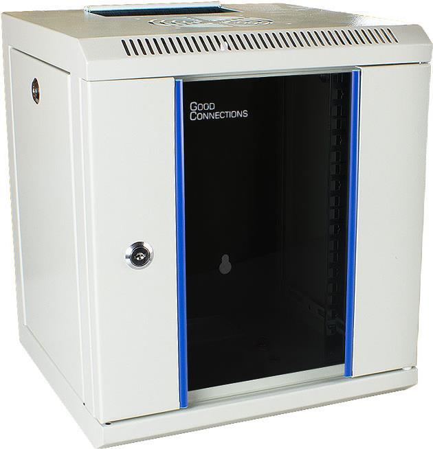Купить 10" Wandgehäuse, 6HE, lichtgrau (RAL7035), 312 x 300mm, fertig montiert, Good Connections® (GC-R0100) в магазине wardena.ru