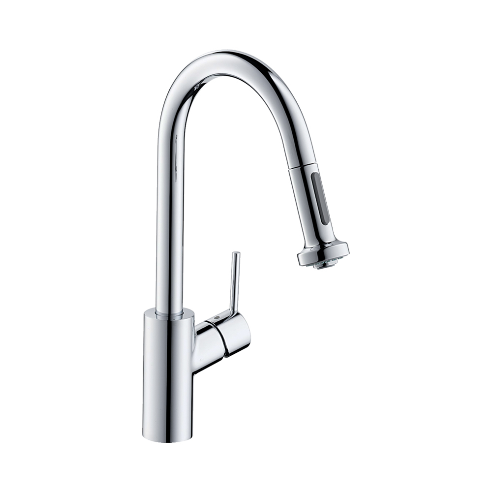 Купить Hansgrohe Talis M52 Кухонный смеситель однорычажный 220 для установки напротив окна с вытяжным душем 2jet Sbox сталь 73863800 в магазине wardena.ru