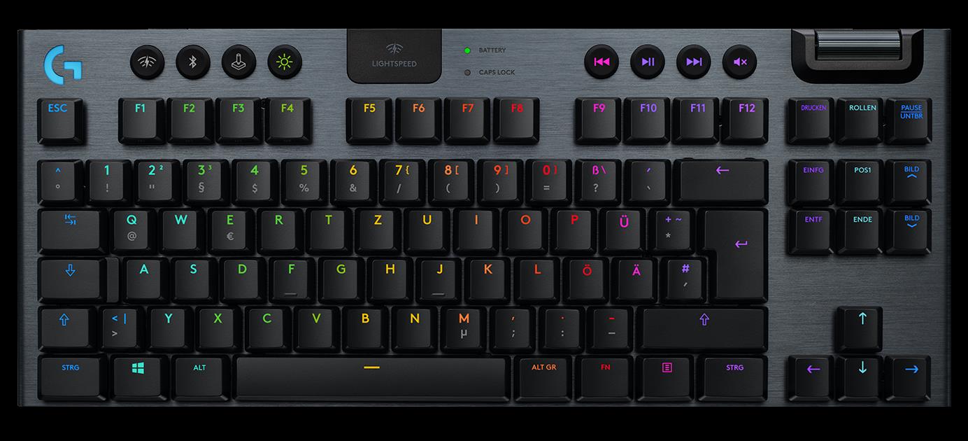 Купить Logitech G915 TKL Tenkeyless LIGHTSPEED Wireless RGB Mechanical Gaming Keyboard - Tastatur - backlit - USB, Bluetooth, LIGHTSPEED - Nordisch - Tastenschalter: GL Tactile - Kohle (920-009500) в магазине wardena.ru