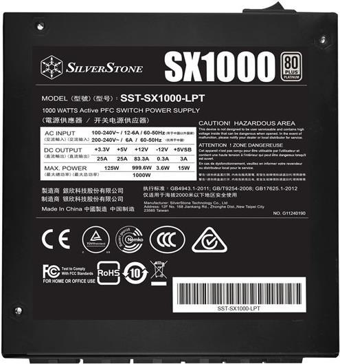 Купить SilverStone SX1000-LPT - Netzteil (intern) - ATX12V 2.4/ SFX-L - 80 PLUS Platinum - Wechselstrom 90-264 V - 1000 Watt - aktive PFC - Schwarz (SST-SX1000-LPT v1.1) в магазине wardena.ru