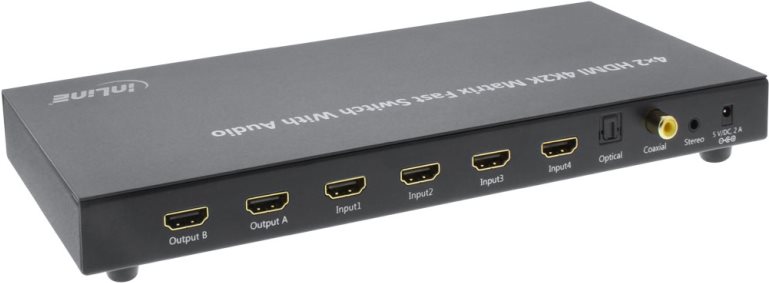 Купить INLINE HDMI Matrix Switch, 4K2K, 4 Input ports to 2 Output ports - Video/Audio-Schalter - Desktop (65011K) в магазине wardena.ru