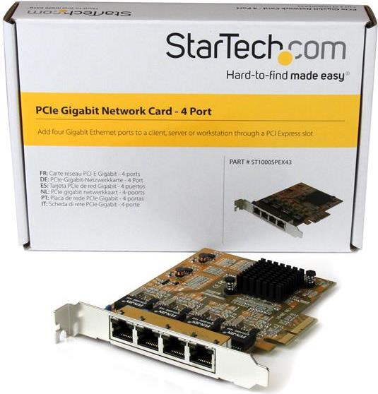 Купить StarTech.com 4 Port PCIe Gigabit Netzwerkkarte - Netzwerkadapter - PCIe Low Profile - Gigabit Ethernet x 4 - Gelb (ST1000SPEX43) в магазине wardena.ru