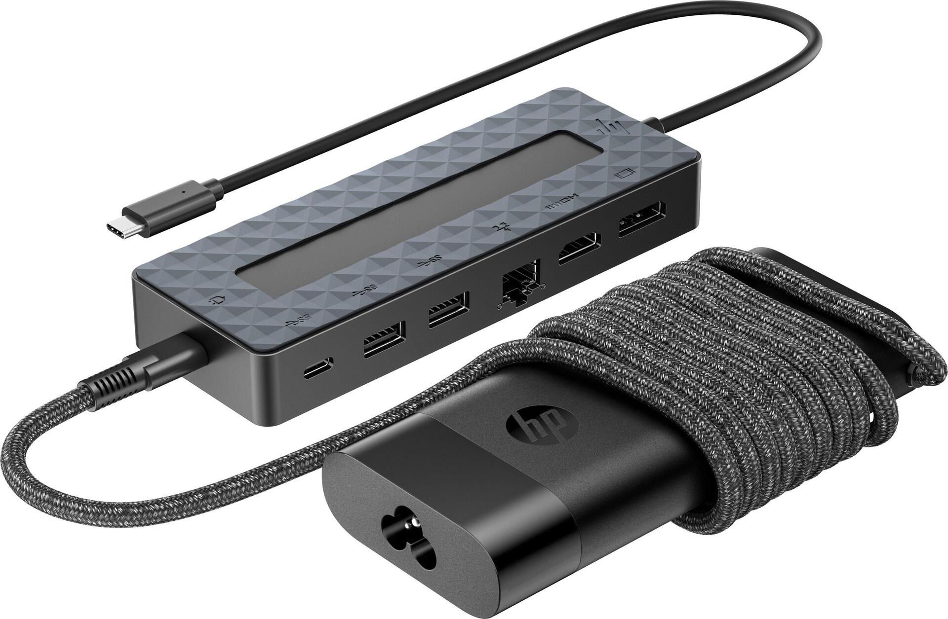 Купить HP Universal USB-C Hub and Laptop Charger Combo (9H0H9AA#ABB) в магазине wardena.ru