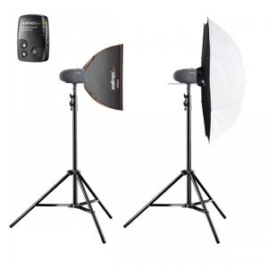 Купить mantona Walimex Pro Newcomer Set Classic 3/3 1SB1DS+ - Stroboskoplampen-Kit - 2 Köpfe x 1 Lampe - 600 Ws - AC (21326) в магазине wardena.ru