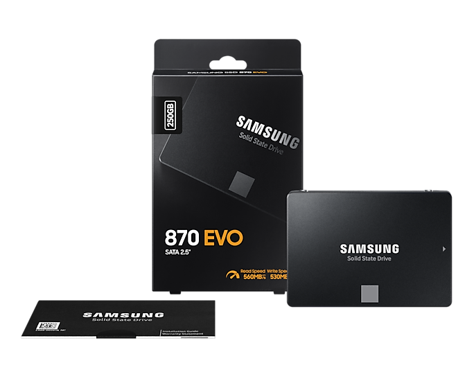 Купить Samsung 870 EVO 250 GB 2.5" Serial ATA III V-NAND MLC (MZ-77E250BW) в магазине wardena.ru