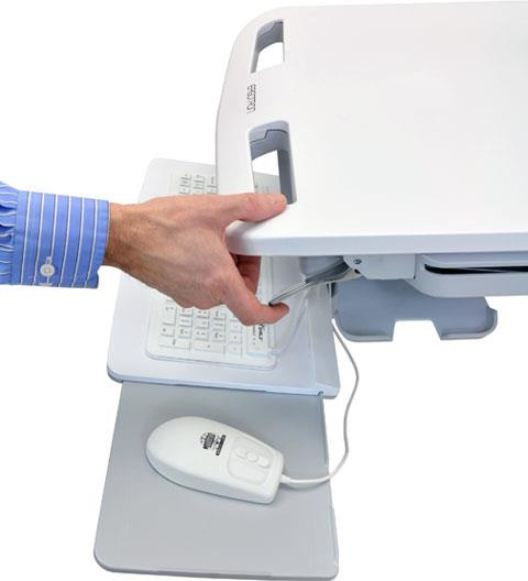 Купить Ergotron StyleView - Wagen für Notebook/Tastatur/Maus (open architecture) - medizinisch - Aluminium, verzinker Stahl, high-grade plastic - Grau, weiß, Polished Aluminum - Bildschirmgröße: bis zu 43,9 cm (17.3" breit) - A (SV44-1191-2) в магазине wardena.ru