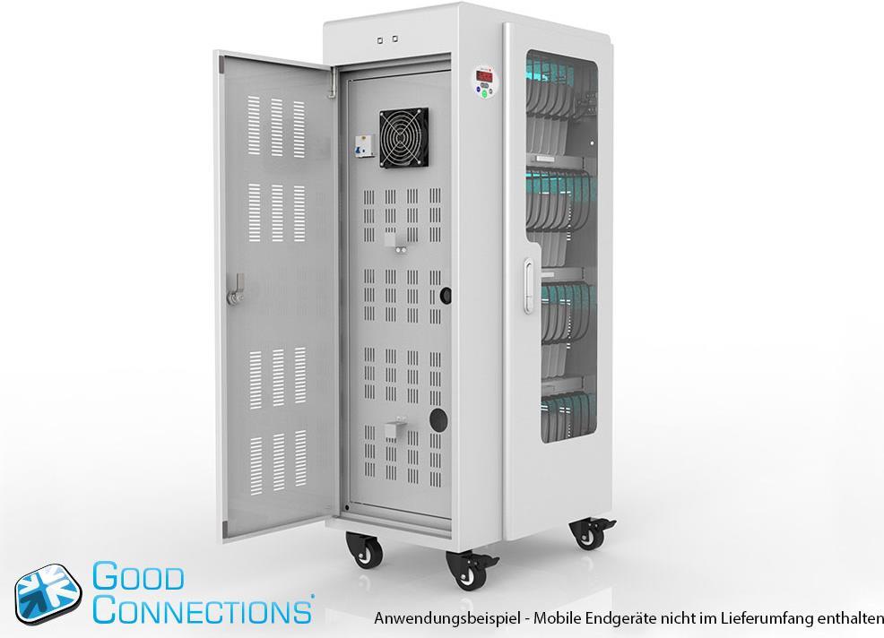 Купить Good Connections - Wagen (sync, charge and UV clean) - für 40 Tablets - verriegelbar - Stahl - Grau - Ausgang: 5 V (PCT01-A40G) в магазине wardena.ru