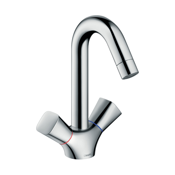 Купить Hansgrohe Logis Смеситель для раковины с двумя рукоятками без сливного набора хром 71221000 в магазине wardena.ru