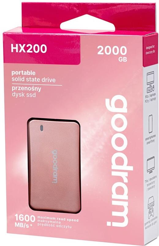 Купить Goodram SSDPR-HX200-2K0-RG Externes Solid State Drive 2 TB USB Typ-C USB 3.2 Gen 2x2 Roségold (SSDPR-HX200-2K0-RG) в магазине wardena.ru