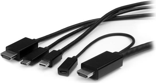 Купить StarTech.com USB-C, HDMI oder Mini DisplayPort auf HDMI Konverterkabel - 2m - USB Typ-C HDMI oder Mini DP zu HDMI Adapter - Adapterkabel - HDMI, Mini DisplayPort, 24 pin USB-C männlich zu HDMI, Mikro-USB Typ B (nur Strom (CMDPHD2HD) в магазине wardena.ru