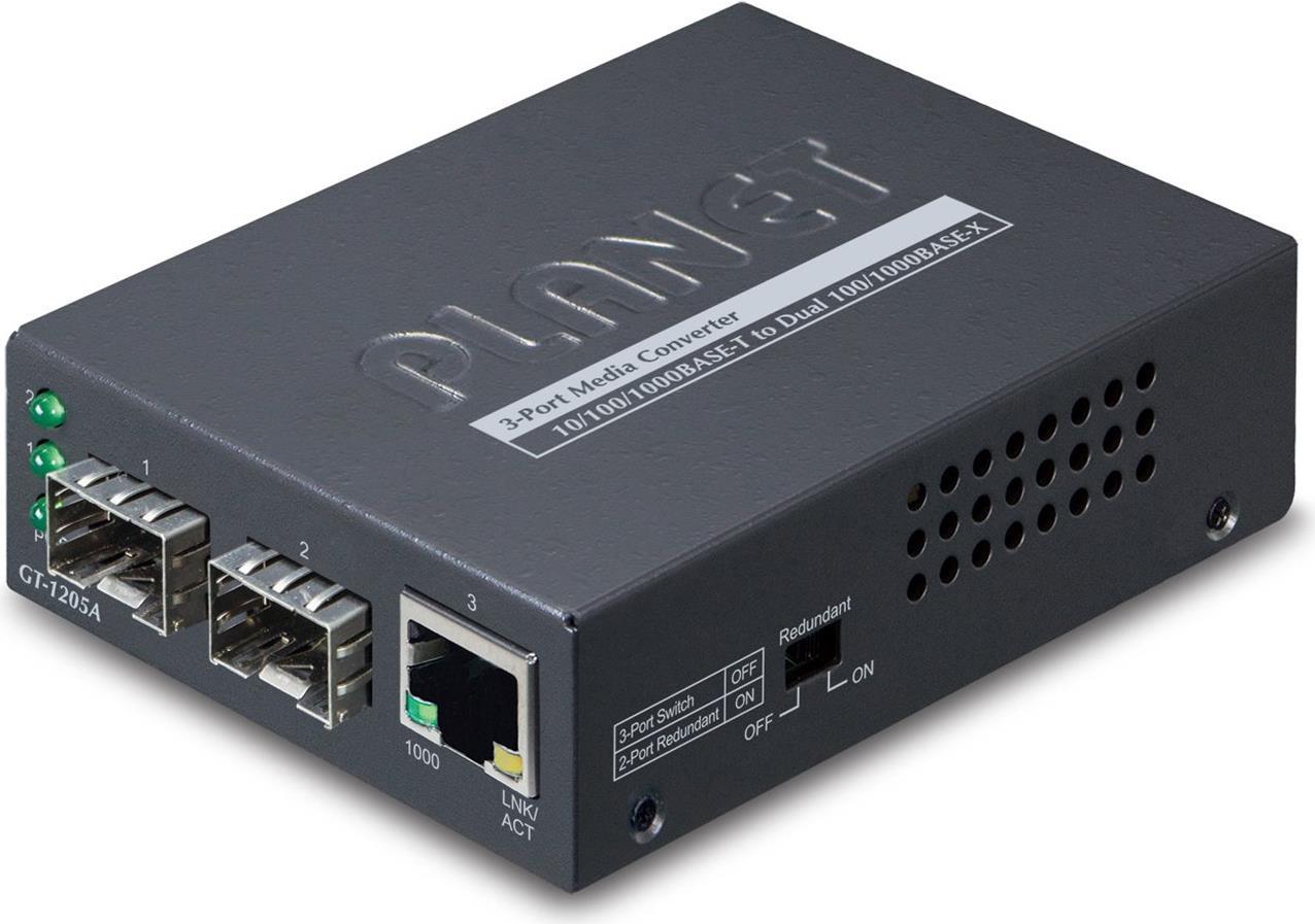 Купить PLANET GT-1205 Gigabit-Converter (2x SFP 1x RJ-45) (GT-1205A) в магазине wardena.ru