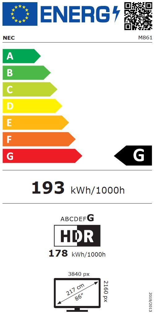 Купить NEC MultiSync M861 Digital Beschilderung Flachbildschirm 2,18 m (86" ) LCD 500 cd/m² 4K Ultra HD Schwarz 24/7 [Energieklasse G] (60005067) в магазине wardena.ru