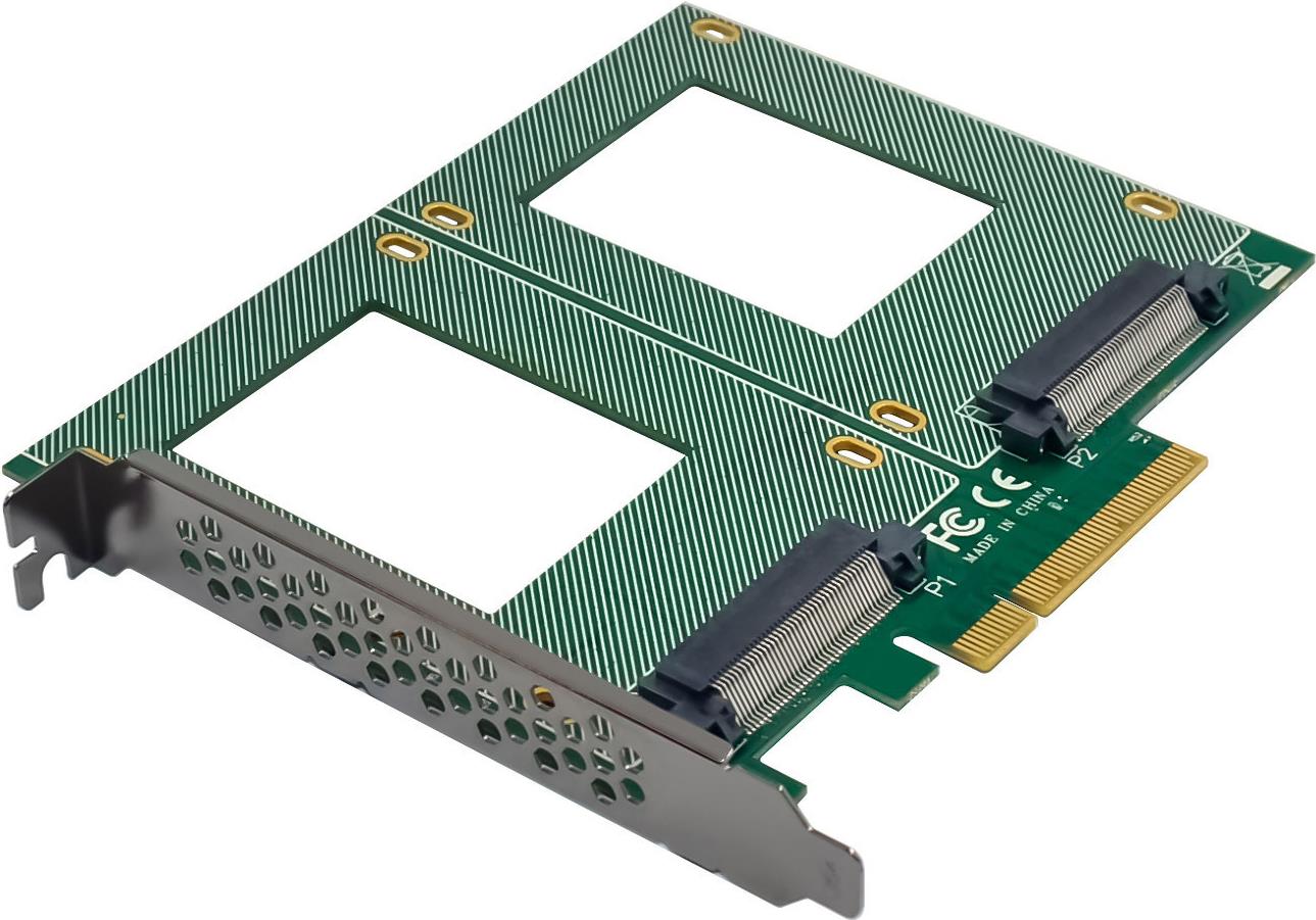 Купить InLine PCIe Karte zu 2x intern U.2 NVMe SFF-8639– Bifurcation x8 (76660P) в магазине wardena.ru