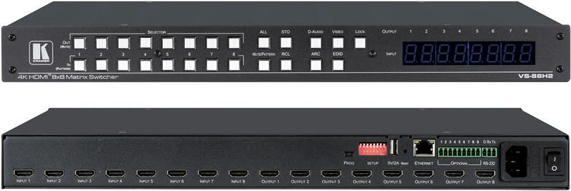 Купить Kramer Electronics VS-88H2 AV-Matrix-Umschalter Eingebautes Display (20-00018330) в магазине wardena.ru