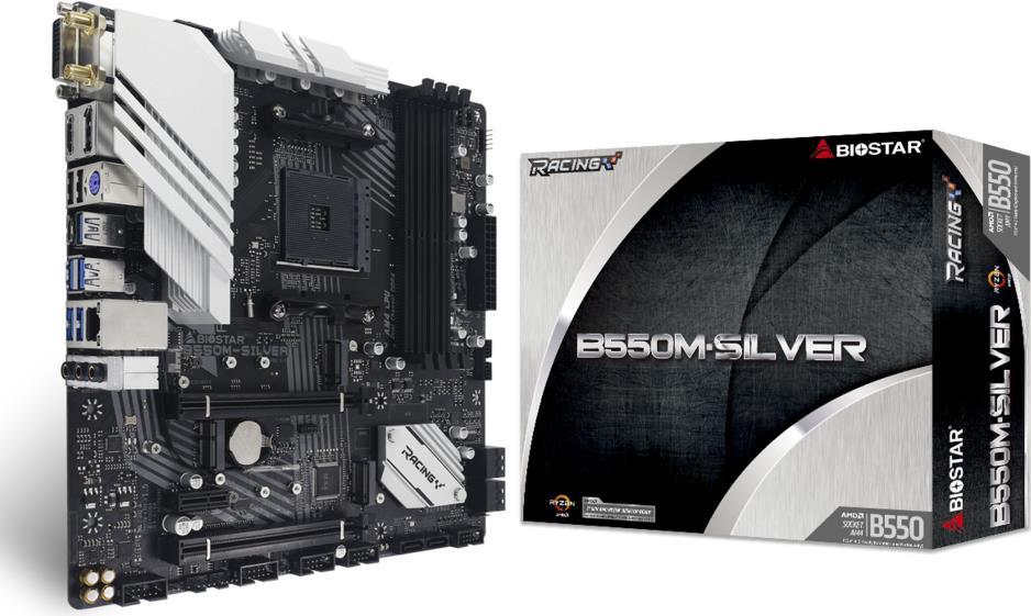 Купить Biostar B550M-SILVER - AMD - Socket AM4 - AMD Ryzen 3 3rd Gen - 3rd Generation AMD Ryzen 5 - 3rd Generation AMD Ryzen 7 - 3rd Generation AMD... - DDR4-SDRAM - 128 GB - DIMM (B550-SILVER) в магазине wardena.ru