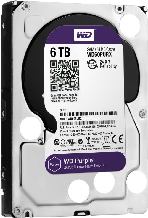 Купить WD Purple WD60PURX - Festplatte - 6 TB - intern - 3.5" (8.9 cm) - SATA 6Gb/s - Puffer: 64 MB в магазине wardena.ru