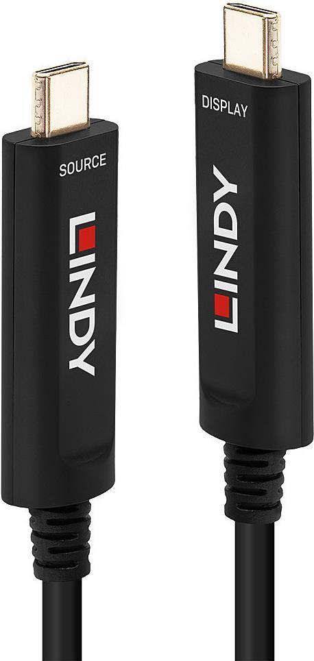 Купить Lindy Fibre Optic Hybrid USB Type C Video Cable - USB-Kabel - USB-C (M) bis USB-C (M) - 5 m - rund - Schwarz (38501) в магазине wardena.ru