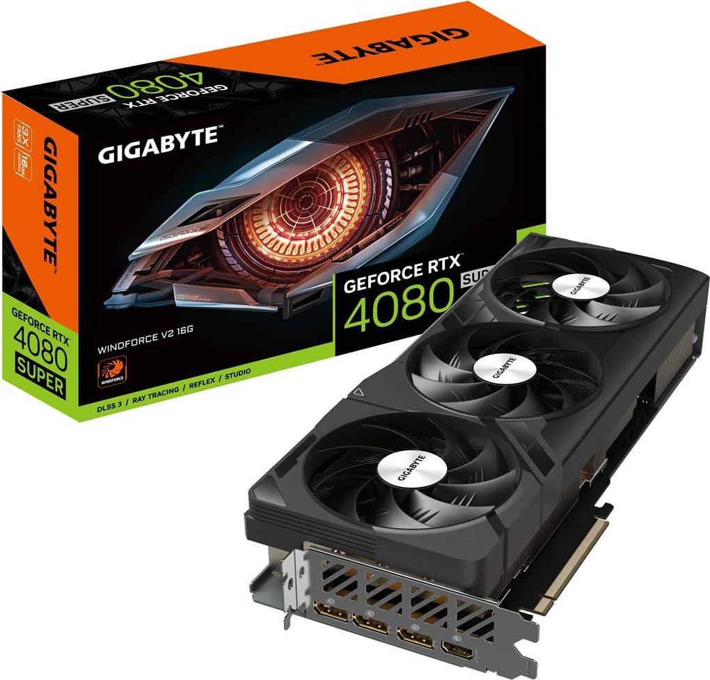 Купить Gigabyte GeForce RTX 4080 SUPER 16GB Windforce V2 - 16GB GDDR6X, 1x HDMI, 3x DP (GV-N408SWF3V2-16GD) в магазине wardena.ru